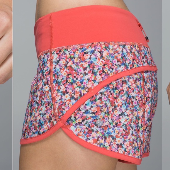 Lululemon Run: Speed Short *4-way Stretch Prism Petal Multi / Atomic Red… - Picture 3 of 13
